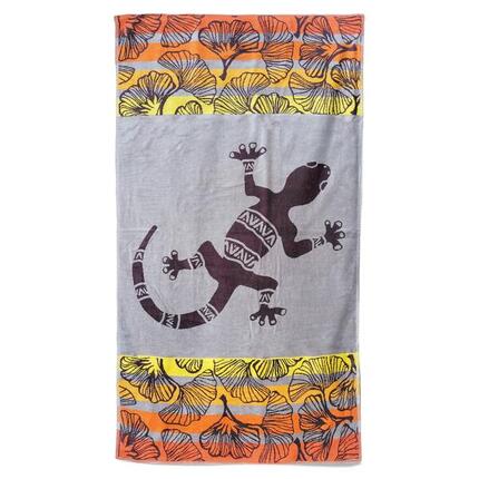 Serviette de plage éponge velours Jacquard - Homok - 95x175cm - 440g/m²