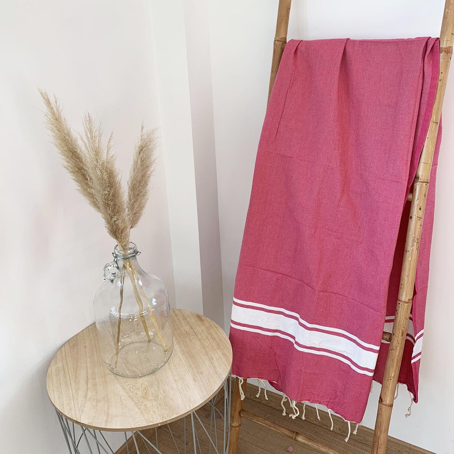 Fouta tradicional - Kozo Fucsia - 100 x 200 cm - 190 g/m² 2/3
