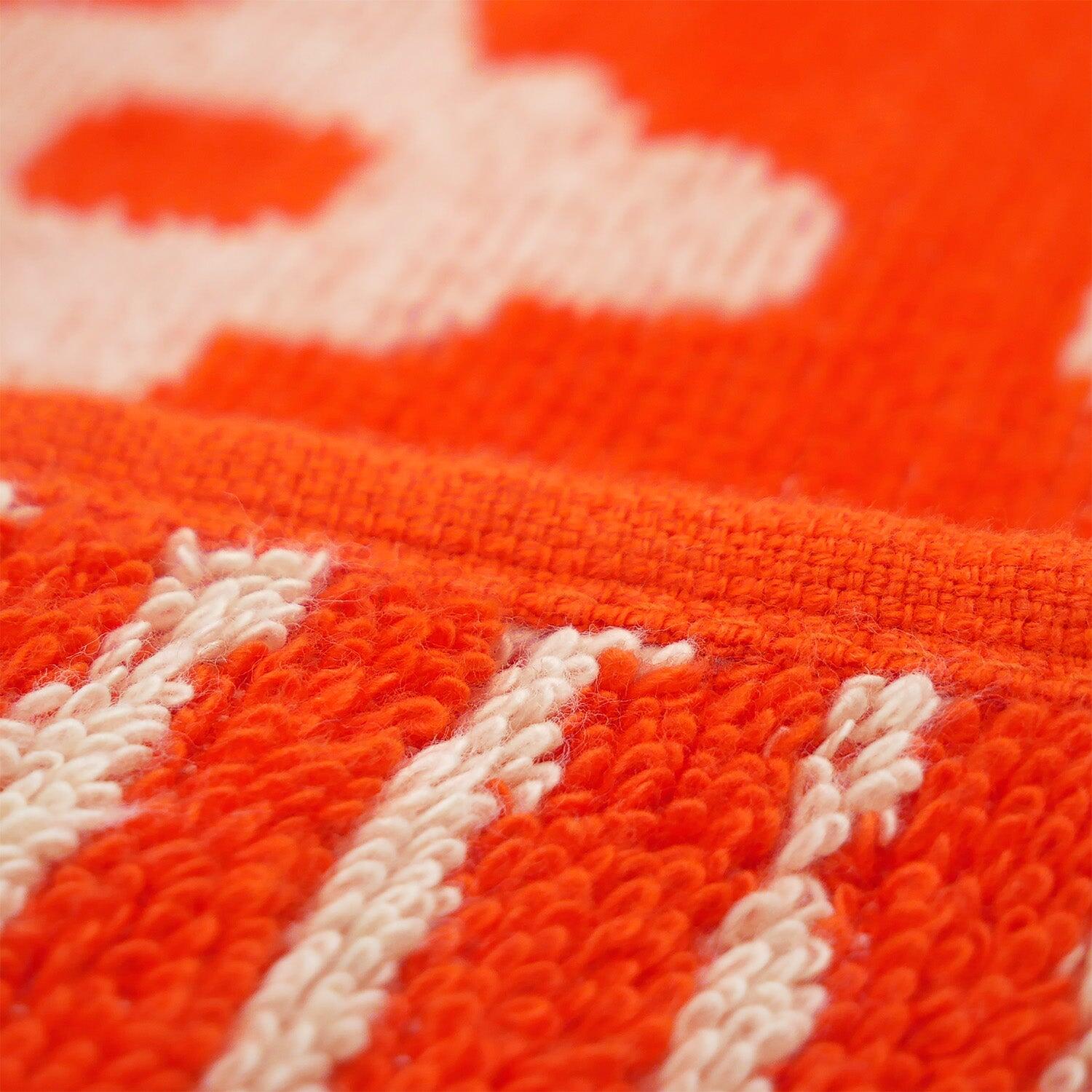 Strandlaken Badstof Velours Jacquard Oranje 90x170 400g/m² - Oranza 4/4