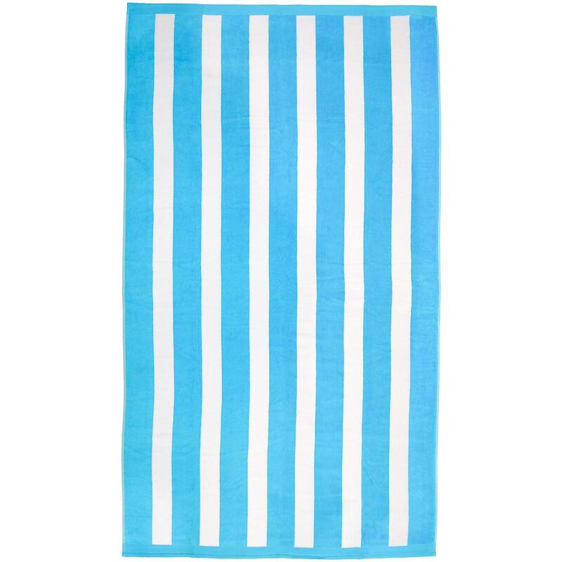 Serviette de plage éponge velours Jacquard Bleu 100x175 - Bahia Bleu Turquoise
