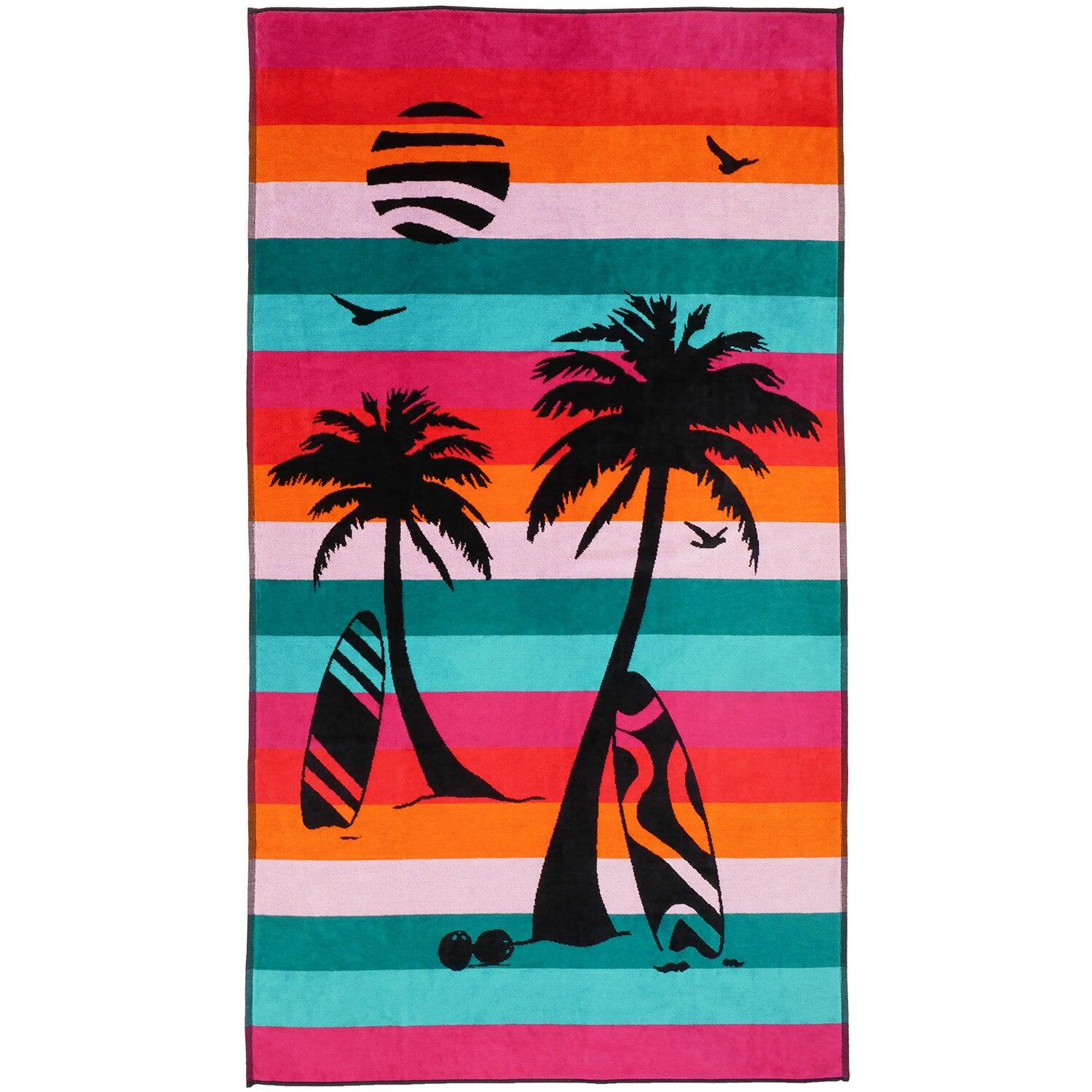 LE COMPTOIR DE LA PLAGE Strandlaken Badstof Velours Jacquard Multicolor 95x175 470g/m² - Maupiti