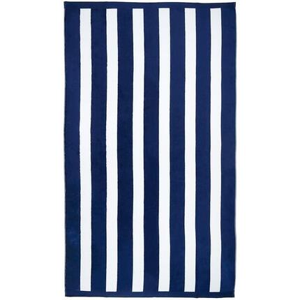 Serviette de plage éponge velours Jacquard Bleu 100x175 - Bahia Bleu Marine