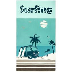 Serviette de plage microfibre Bleu 90x170 220g/m² - Surfango