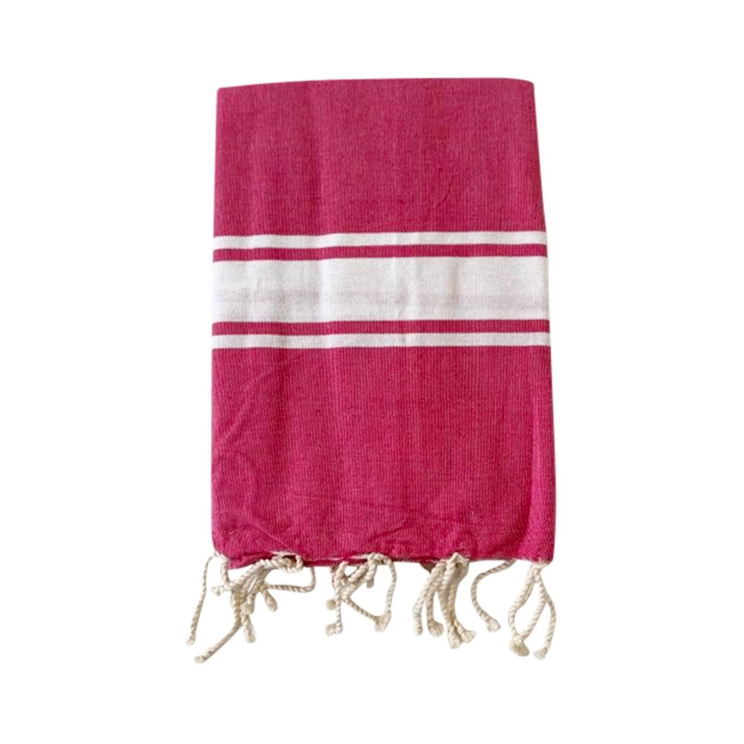 LE COMPTOIR DE LA PLAGE Traditionele platte hammamhanddoek Roze 100x200 190g/m² - Kozo Fuchsia