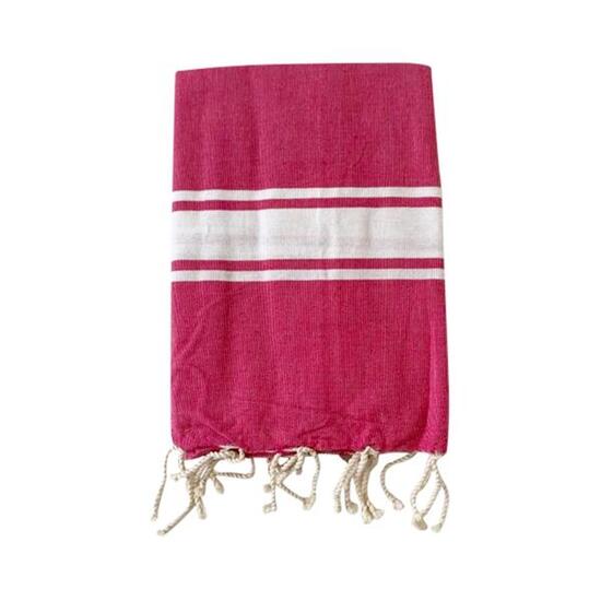 Fouta plate traditionnelle - Kozo Fuchsia - 100x200cm - 190g/m²