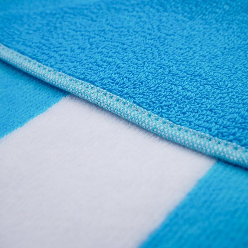 Serviette de plage éponge velours Jacquard Bleu 100x175 - Bahia Bleu Turquoise