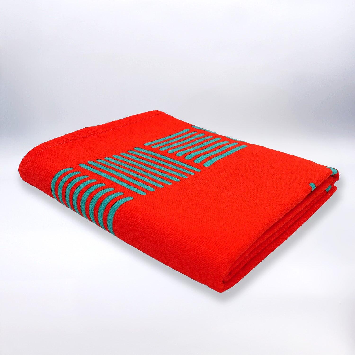 Strandlaken XL Microvezel Oranje 140x170 220g/m² - Solari 3/4