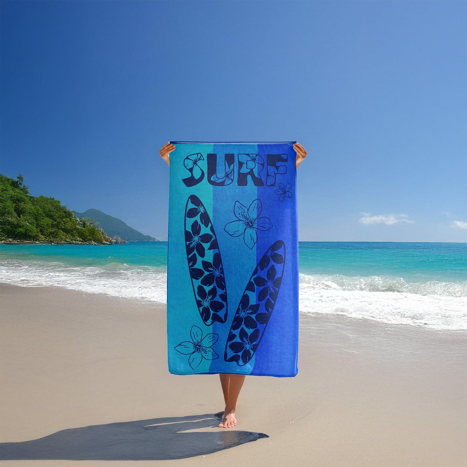 Serviette de plage éponge velours Jacquard - Pyrgos - 95x175cm - 440g/m² 2/4