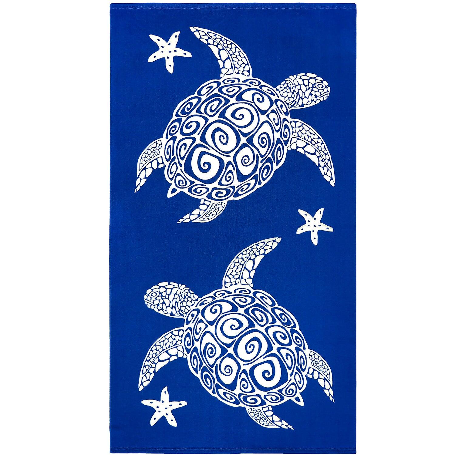 LE COMPTOIR DE LA PLAGE Strandlaken Microvezel Blauw 90x170 220g/m² - Bari