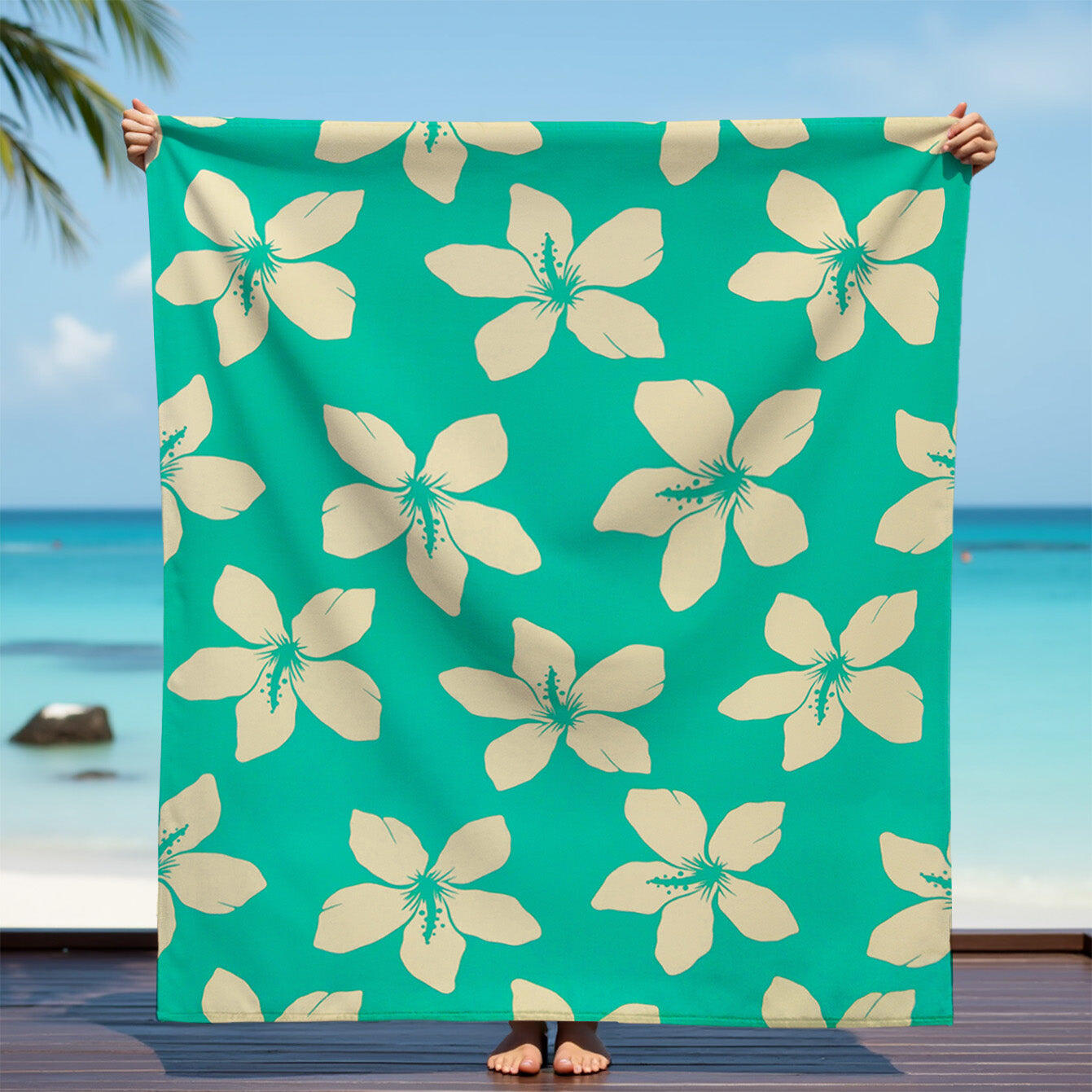Strandlaken XL Microvezel Blauw 140x170 220g/m² - Alyzee 2/4