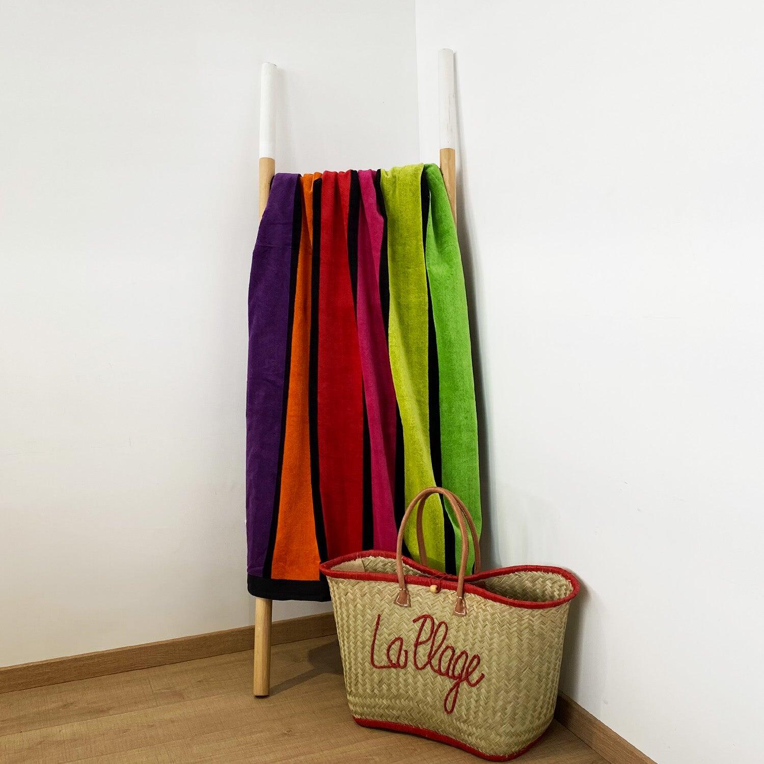 Serviette de plage éponge velours Jacquard - Happy Fresh - 100x175cm - 470g/m² 2/4