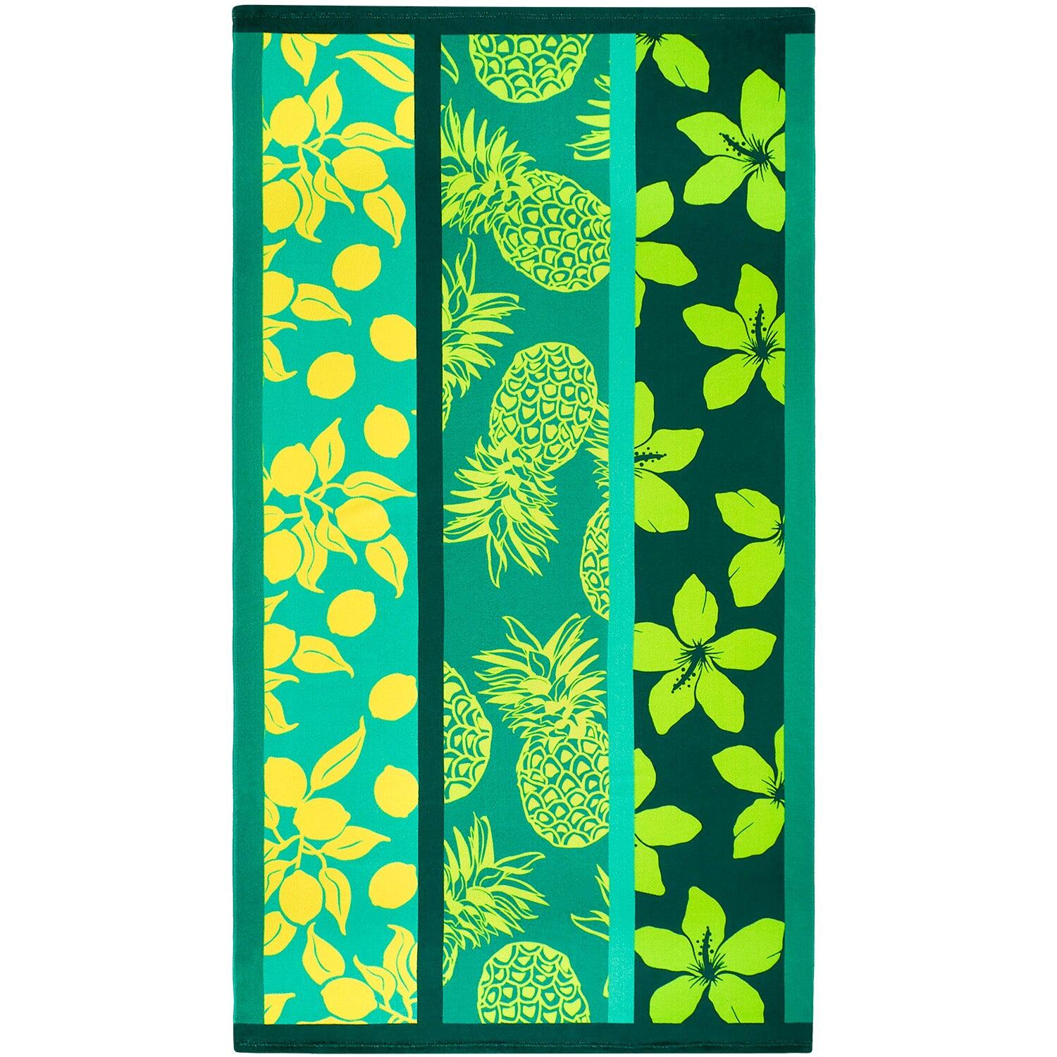 Le Comptoir De La Plage - Serviette De Plage Microfibre Vert 90x170 220g/m² - Mitjana - Serviette - Vert - 42 M/l - Decathlon