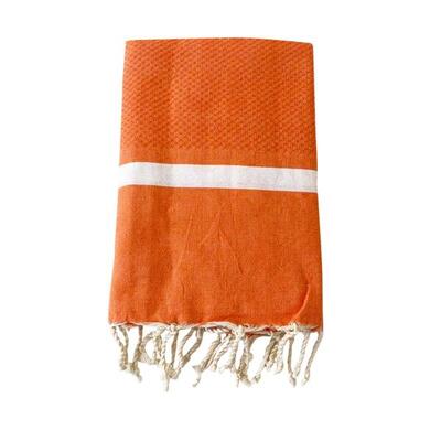 Traditionele wafelstructuur hammamhanddoek oranje 200x200 - melissa oranje xl