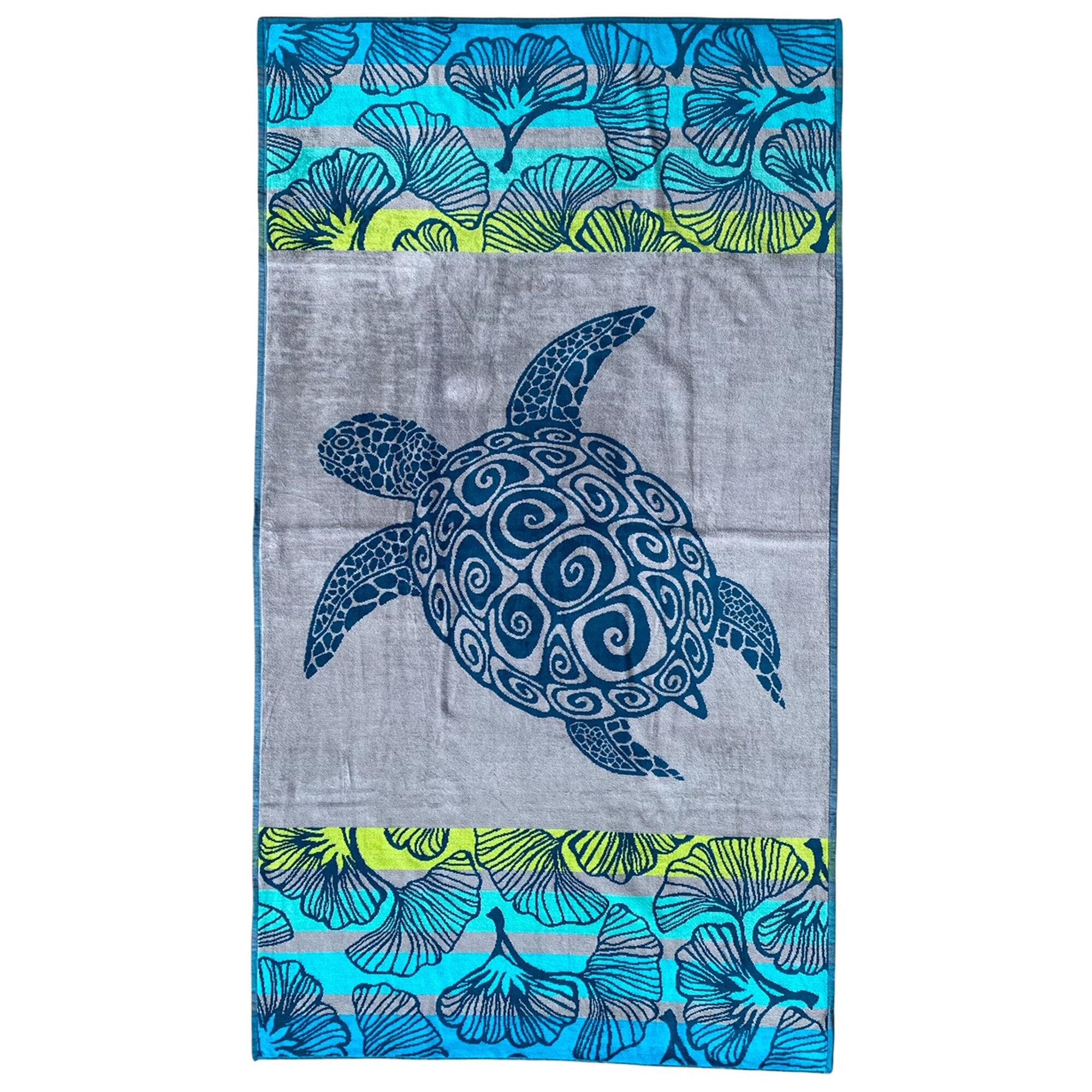 LE COMPTOIR DE LA PLAGE Strandlaken Badstof Velours Jacquard Blauw 100x175 470g/m² - Playamar
