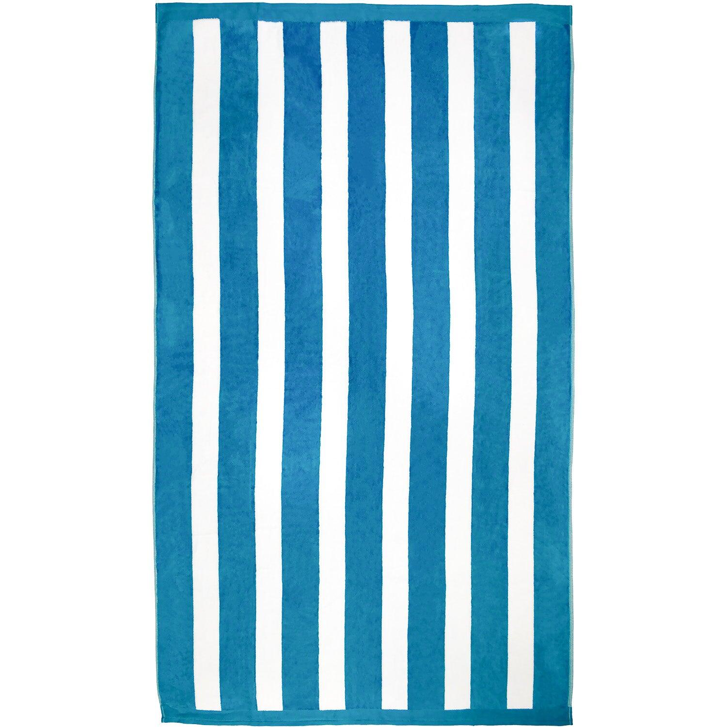 LE COMPTOIR DE LA PLAGE Strandlaken Badstof Velours Jacquard Blauw 100x175 470g/m² - Bahia Blauw Eend