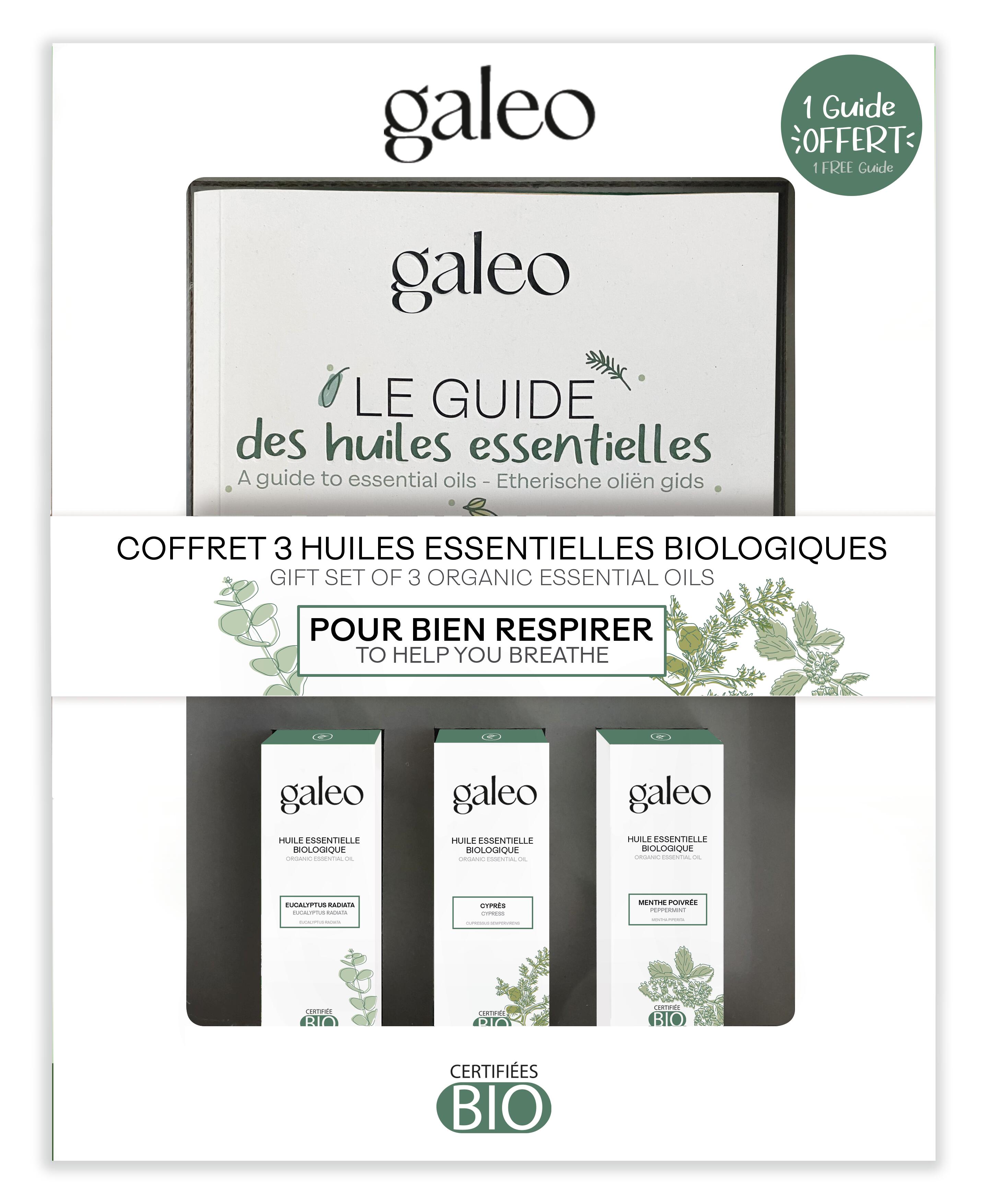 COFFRET 3 HUILES ESSENTIELLES BIOLOGIQUES "POUR BIEN RESPIRER" + GUIDE 1/1