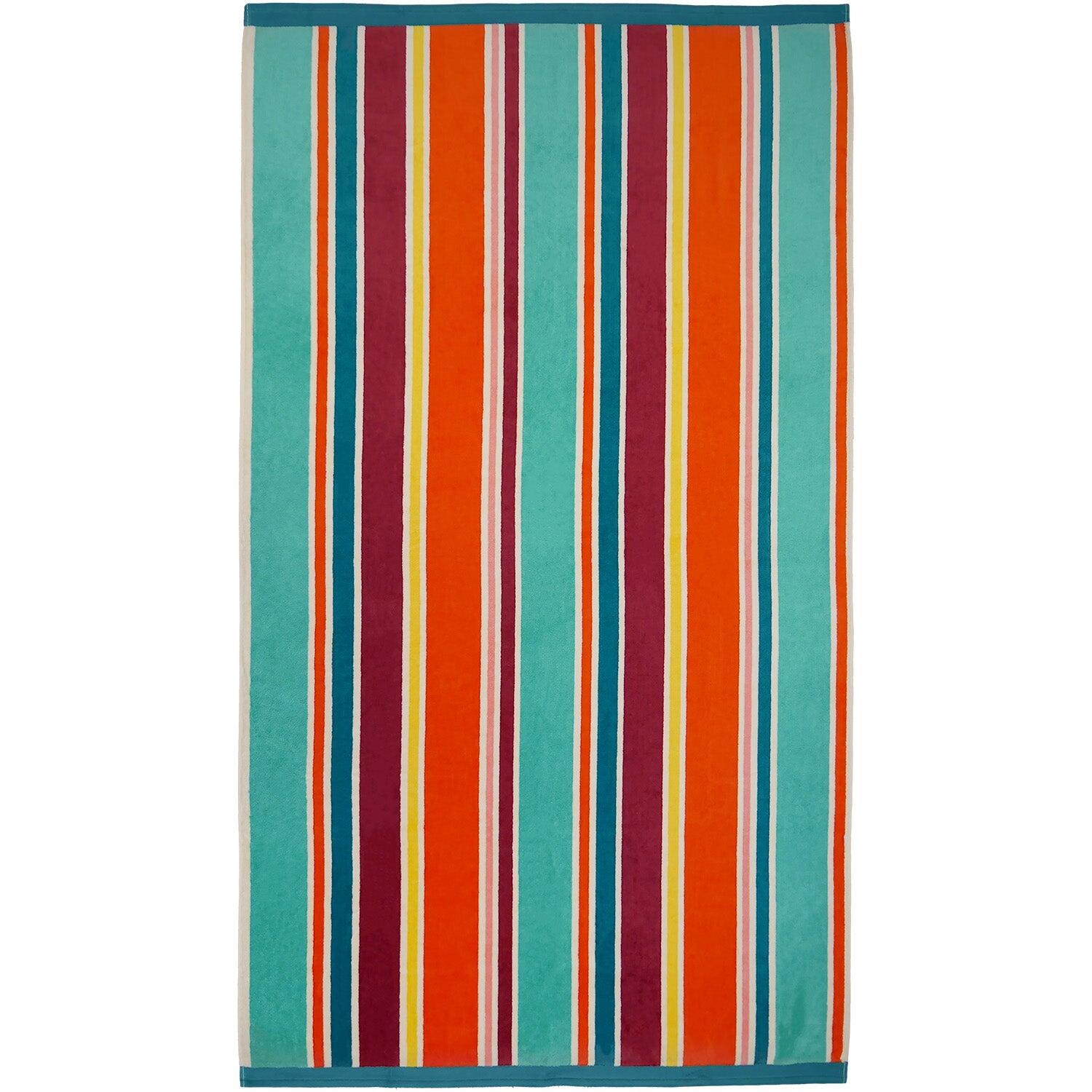 Toalha de praia felpuda veludo jacquard multicolorida 100x175 470g/m² - capsud