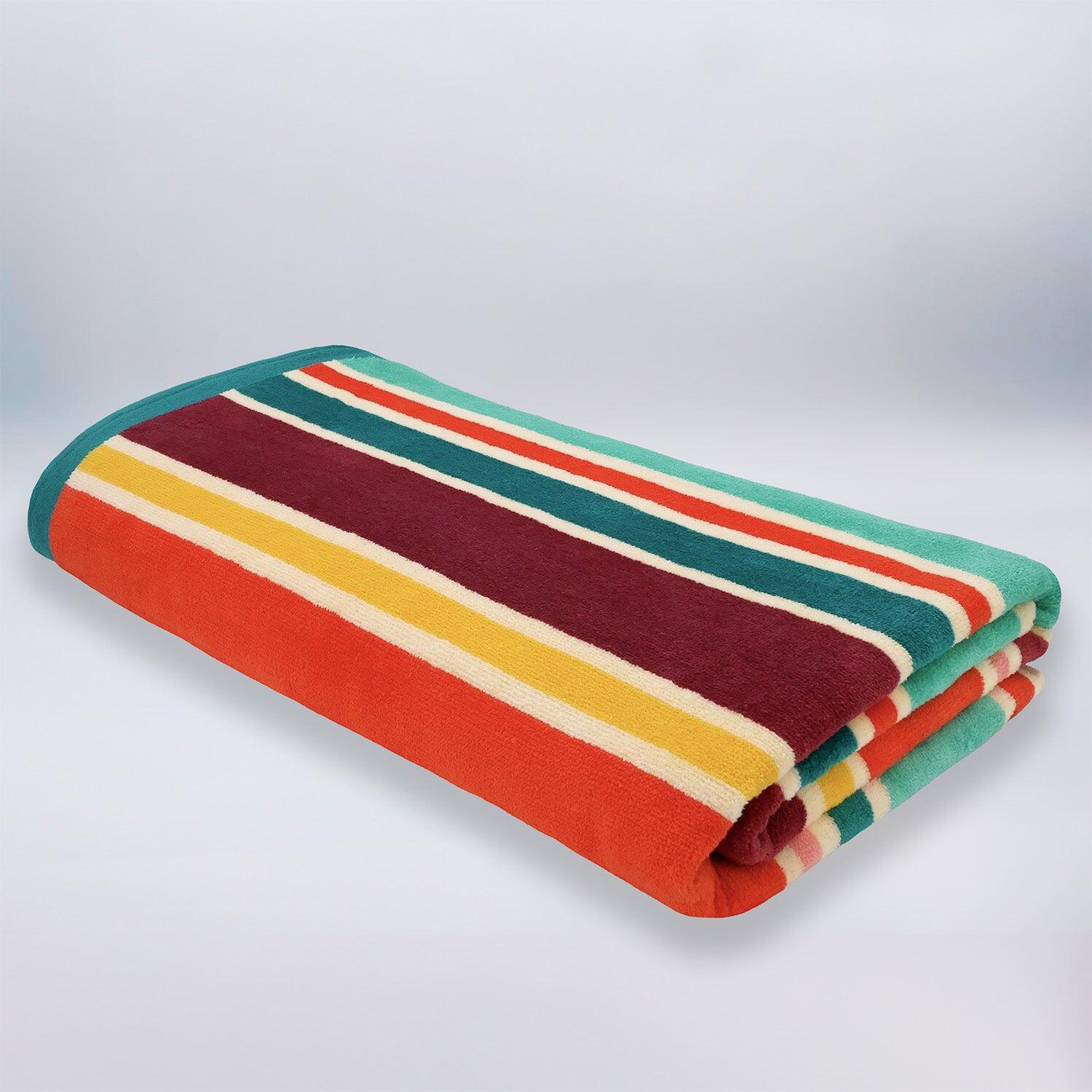 Serviette de plage éponge velours Jacquard - Capsud - 100x175cm - 470g/m² 3/4