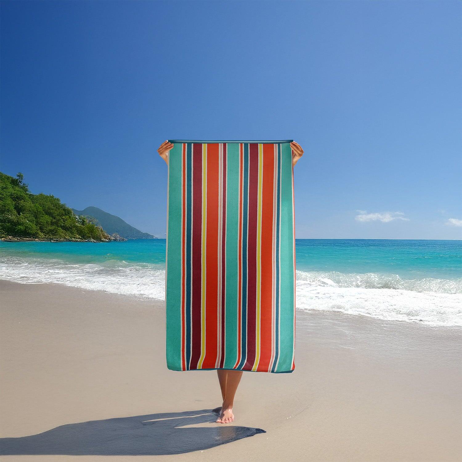 Serviette de plage éponge velours Jacquard - Capsud - 100x175cm - 470g/m² 2/4