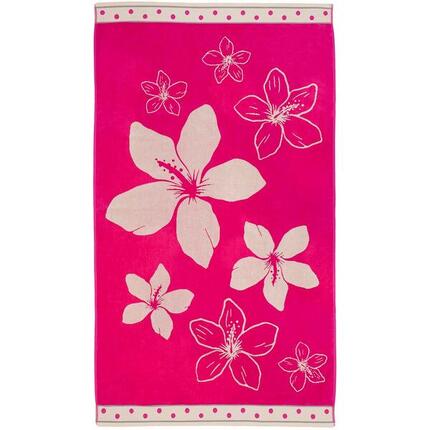 Serviette de plage éponge velours Jacquard - Wasaga - 100x175cm - 470g/m²