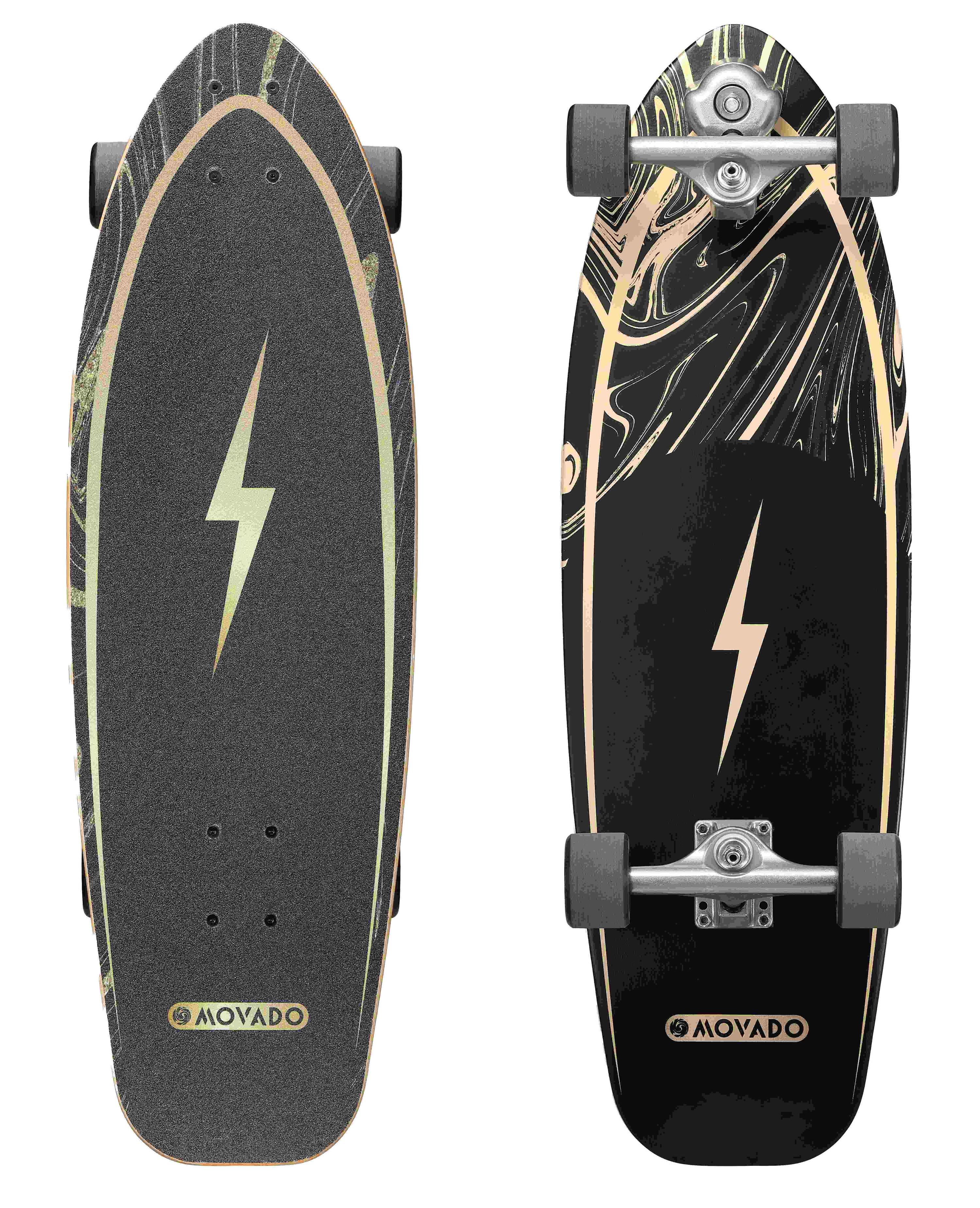 BIKESTAR Longboard Skateboard 65 mm Vintage Cruiser
