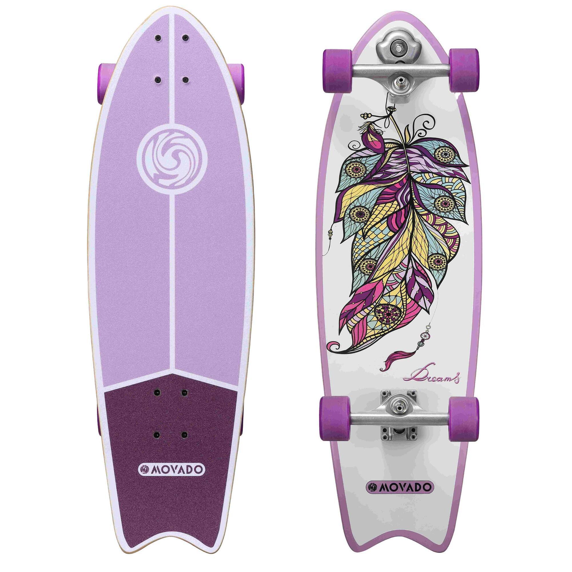 Bikestar - Longboard Skateboard 65 Mm Vintage Cruiser Sport - Longboard Skate - Violet - No Size - Decathlon