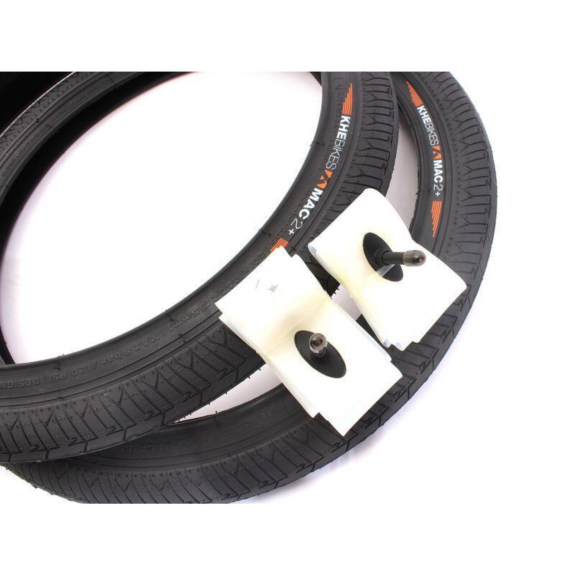 Anvelope BMX 2x MAC2+ fir negru + 2x Schwalbe Aerothan camere de aer
