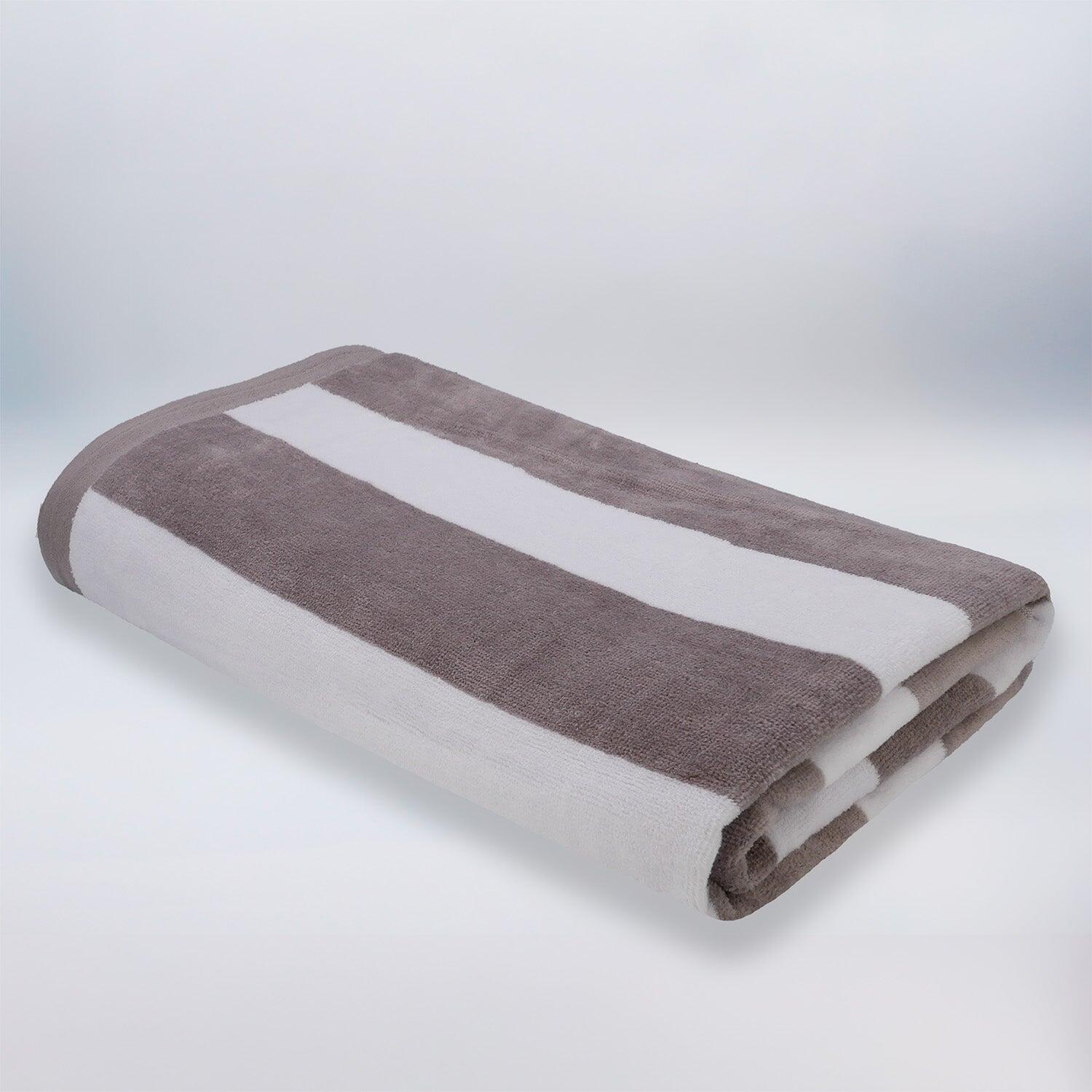Serviette de plage éponge velours Jacquard - Bahia Taupe - 100x175cm - 470g/m² 3/4