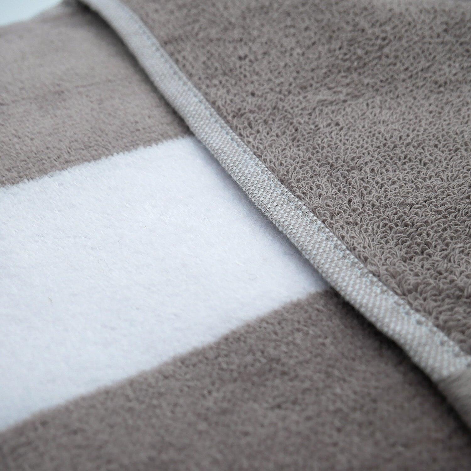 Serviette de plage éponge velours Jacquard - Bahia Taupe - 100x175cm - 470g/m² 4/4