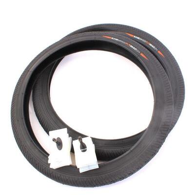 BMX Reifen 2x MAC2+ Draht schwarz + 2x Schwalbe Aerothan Schlauch
