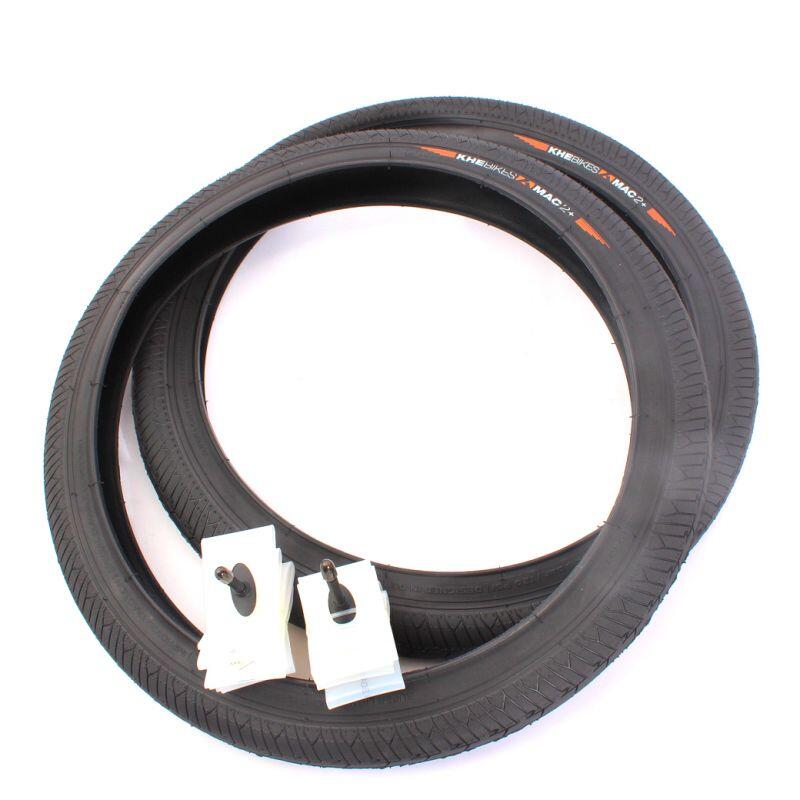 BMX Pneus 2x MAC2+ arame preto + 2x Schwalbe Aerothan câmara de ar
