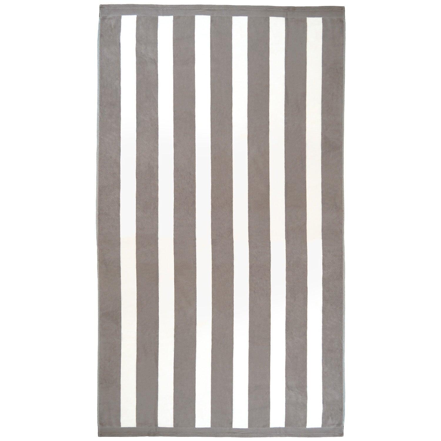 LE COMPTOIR DE LA PLAGE Toalha de Praia Felpuda Veludo Jacquard Bege 100x175 470g/m² - Bahia Taupe