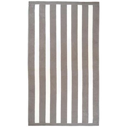 Serviette de plage éponge velours Jacquard - Bahia Taupe - 100x175cm - 470g/m²