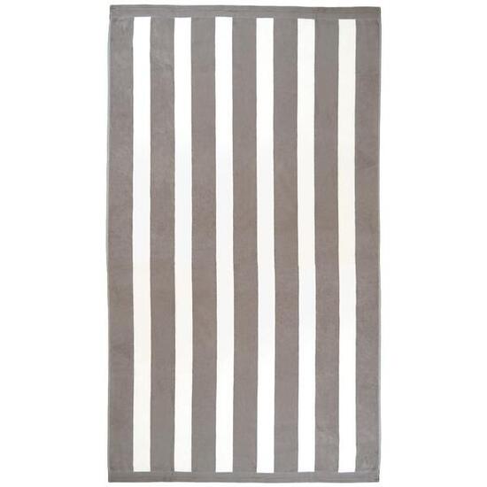 Serviette de plage éponge velours Jacquard - Bahia Taupe - 100x175cm - 470g/m²