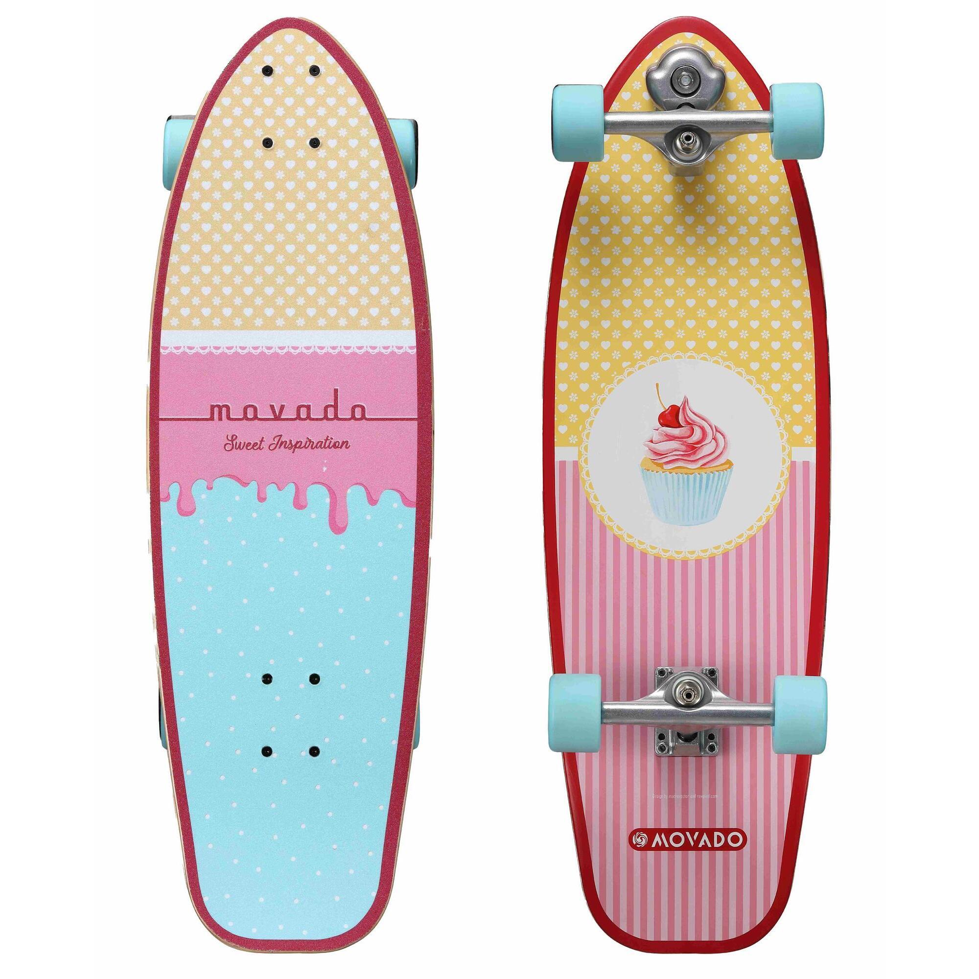 Bikestar - Longboard Skateboard 65 Mm Vintage Cruiser - Longboard Skate - Rose - No Size - Decathlon