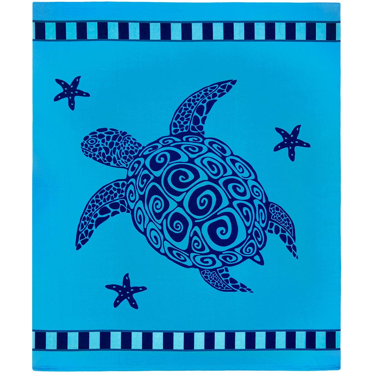 LE COMPTOIR DE LA PLAGE Toalha de praia XL Microfibra Azul 140x170 220g/m² - Galapagos