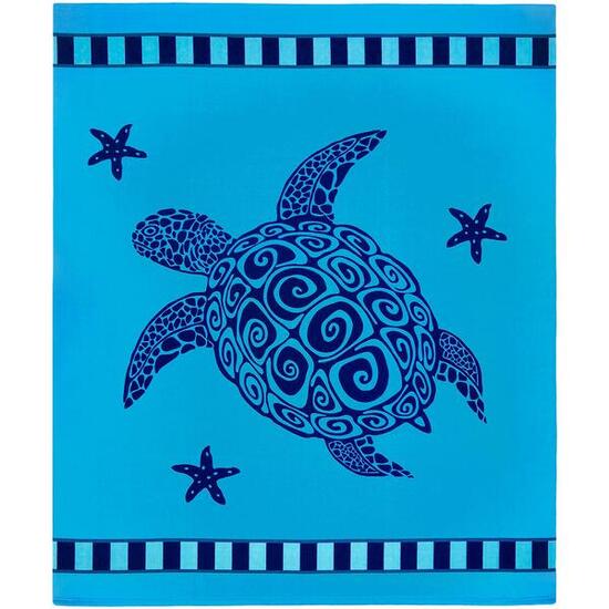Serviette de plage XL microfibre Bleu 140x170 220g/m² - Galapagos