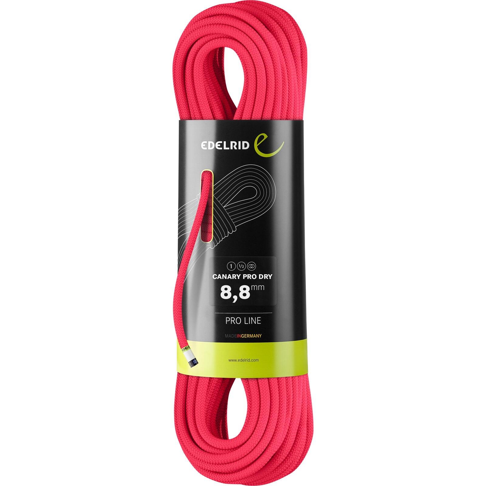 Corde dynamique EDELRID Canary Pro Dry 8,8 mm rose 1/2