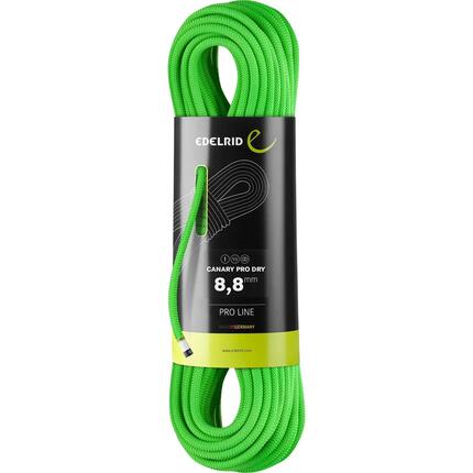 Corde dynamique EDELRID Canary Pro Dry 8,8 mm vert néon