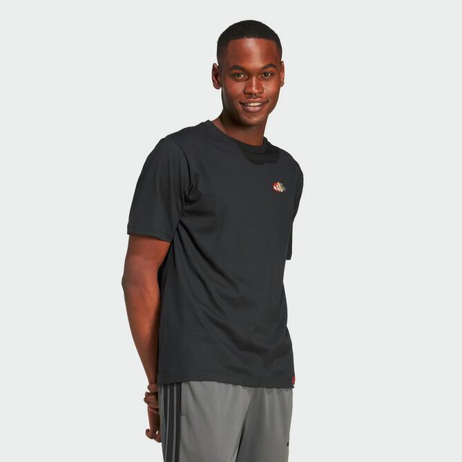 T-shirt uomo adidas embroidery graphic tee - nero 3/6
