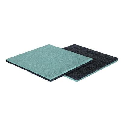 Rubber tegel 50 x 50 cm - 45 mm dik - uv-bestendig - turquoise