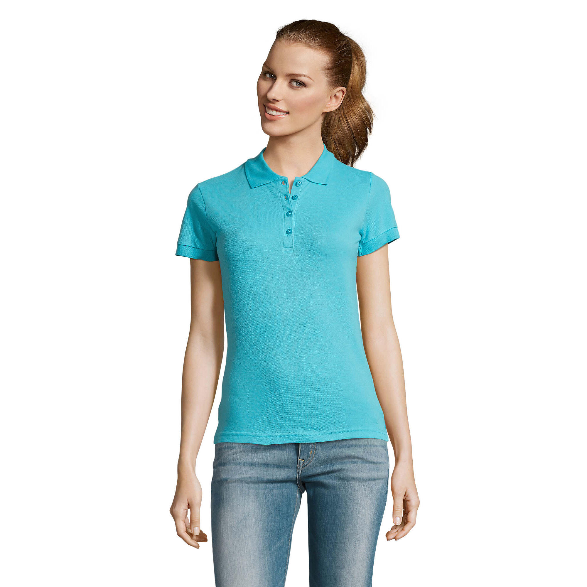 Sol's - Polo Passion Femme (bleu Atoll) - T-shirt Manches Courtes - Bleu|gris|mauve|violet - 48 Xl - Decathlon