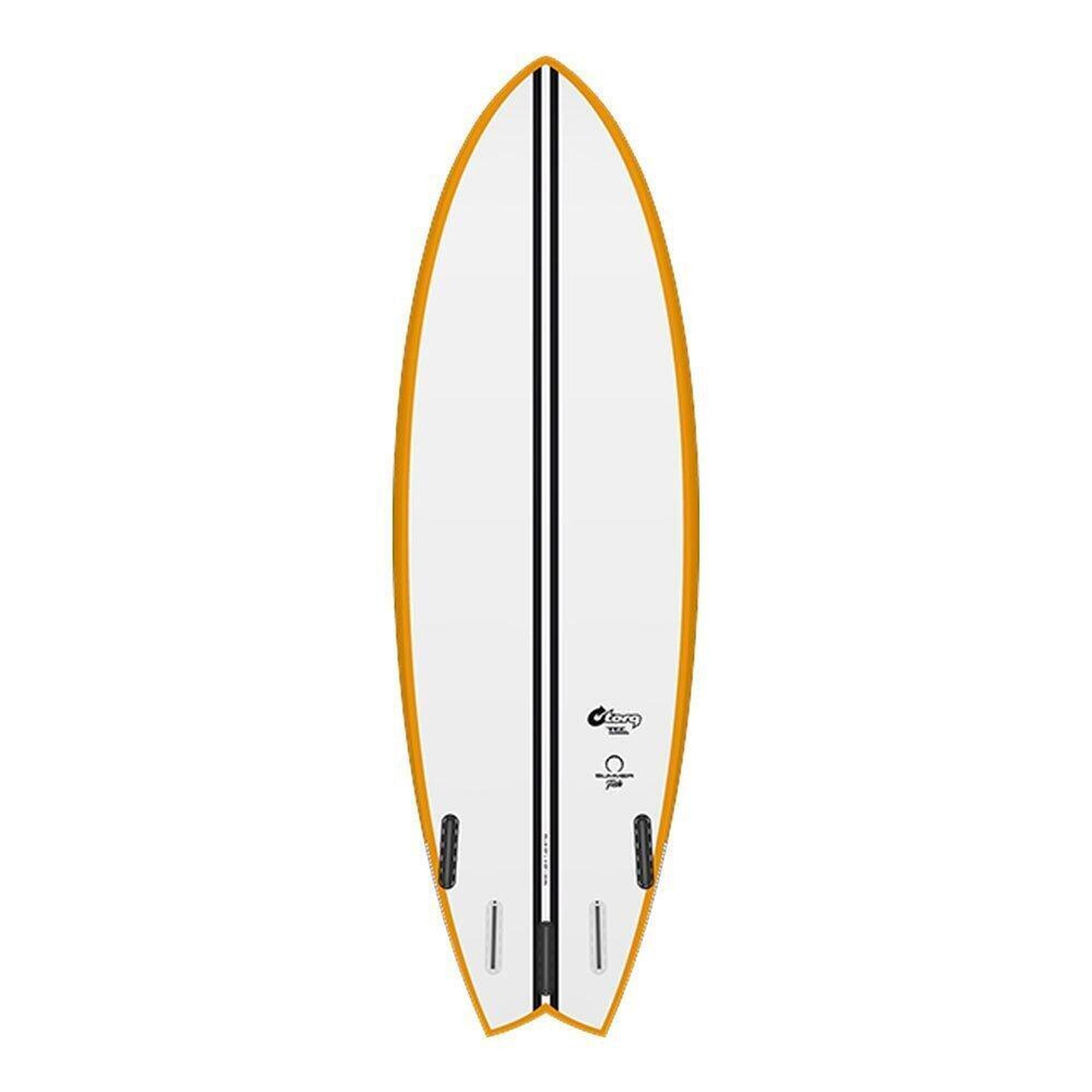 Torq - Summer Tec Fish 5'6" - Planche De Surf Fish 5'6 - Planche De Surf - Blanc|orange - Taille Unique - Decathlon