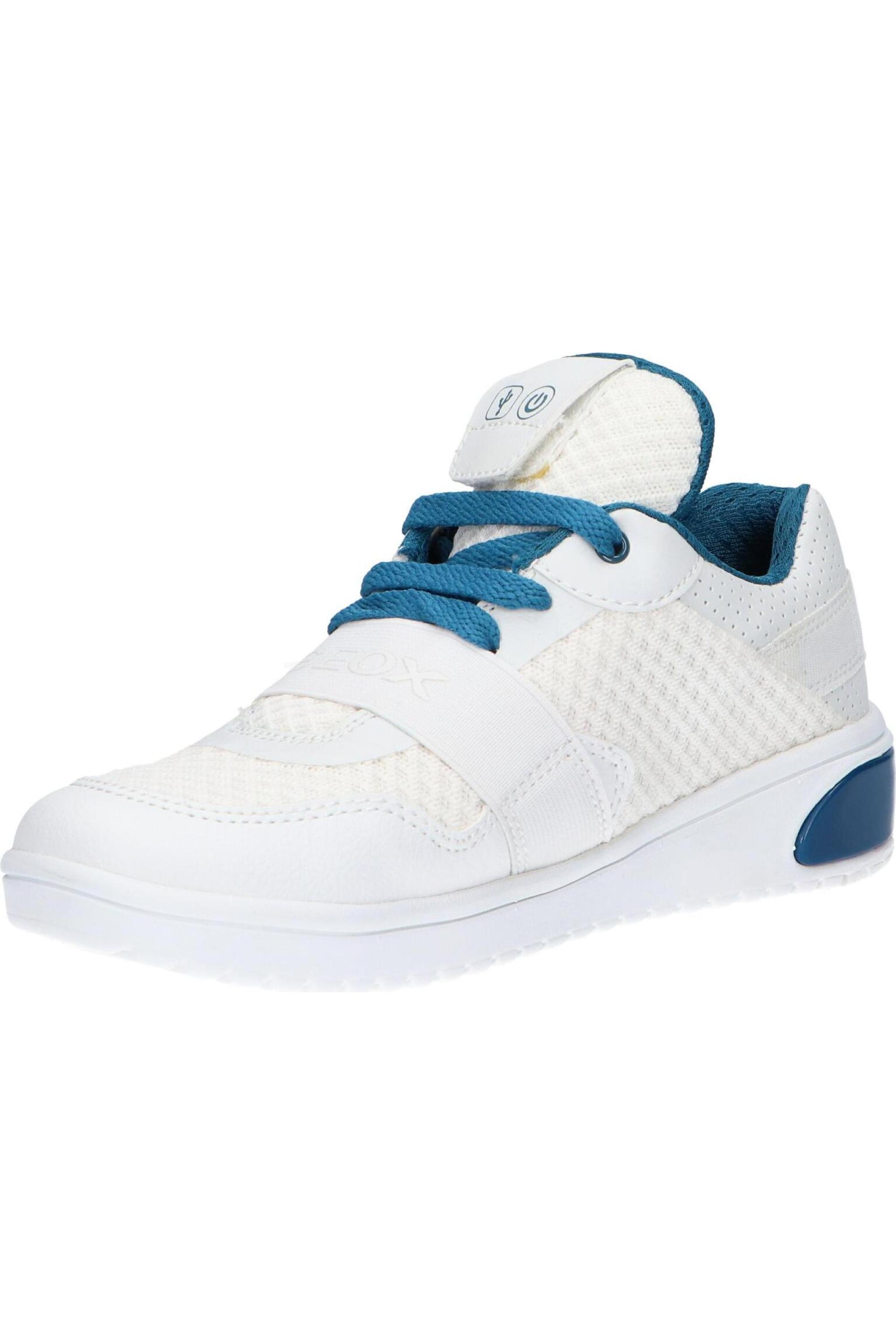 Chaussures Enfant Geox Jr Sneaker Blanc/petrol Blanc 3/5