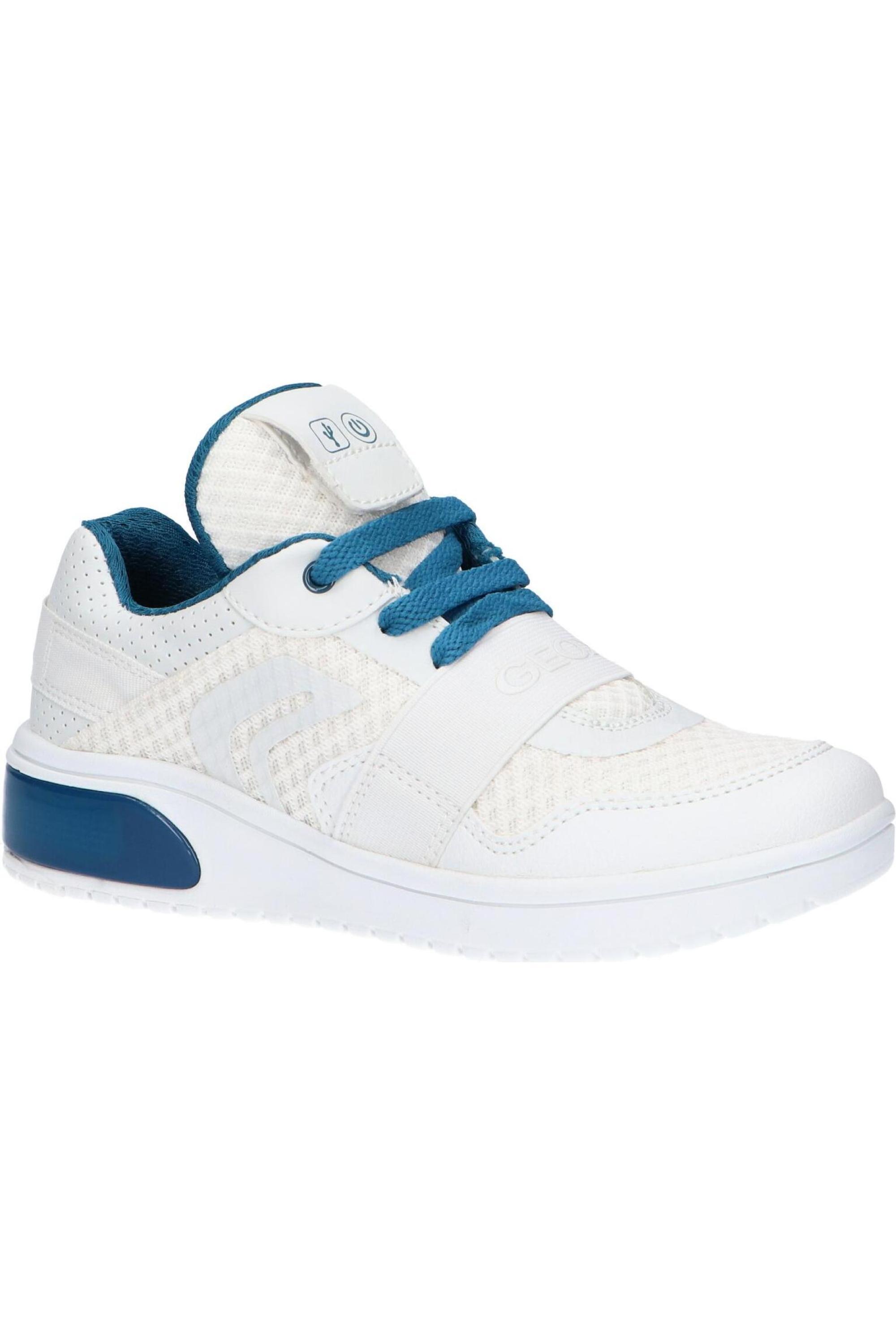 Chaussures Enfant Geox Jr Sneaker Blanc/petrol Blanc 2/5