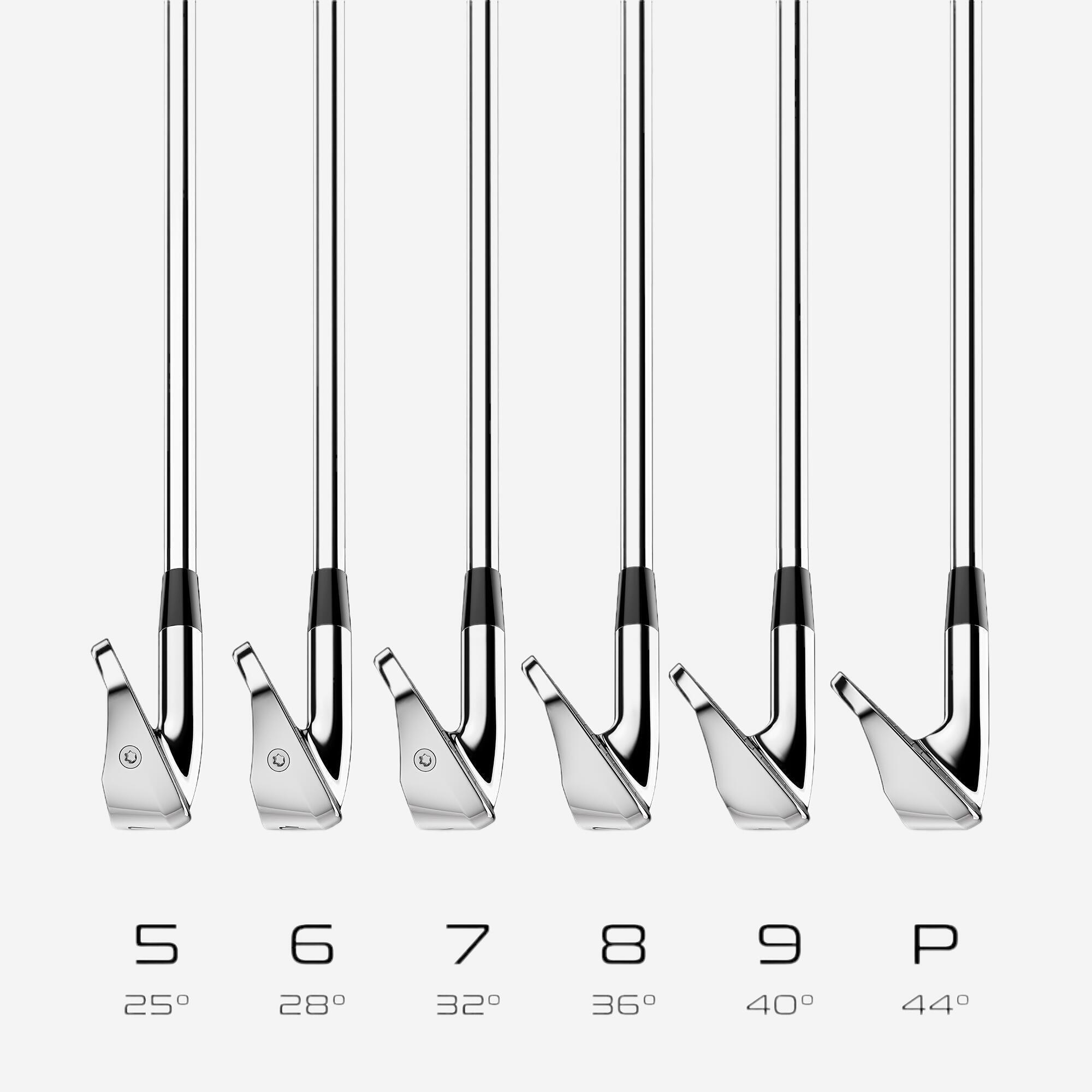 Tweedehands Set golfijzers 900 staal rechtshandig hoge snelsheid maat 2 4/5