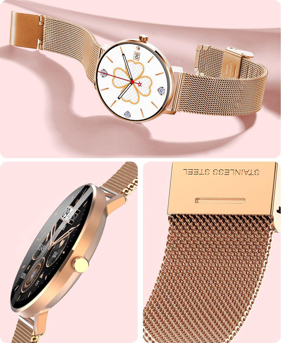 Smartwatch Zegarek Kiano Watch Venus Zegarek dla kobiet złoty NFC, Bluetooth 3/4
