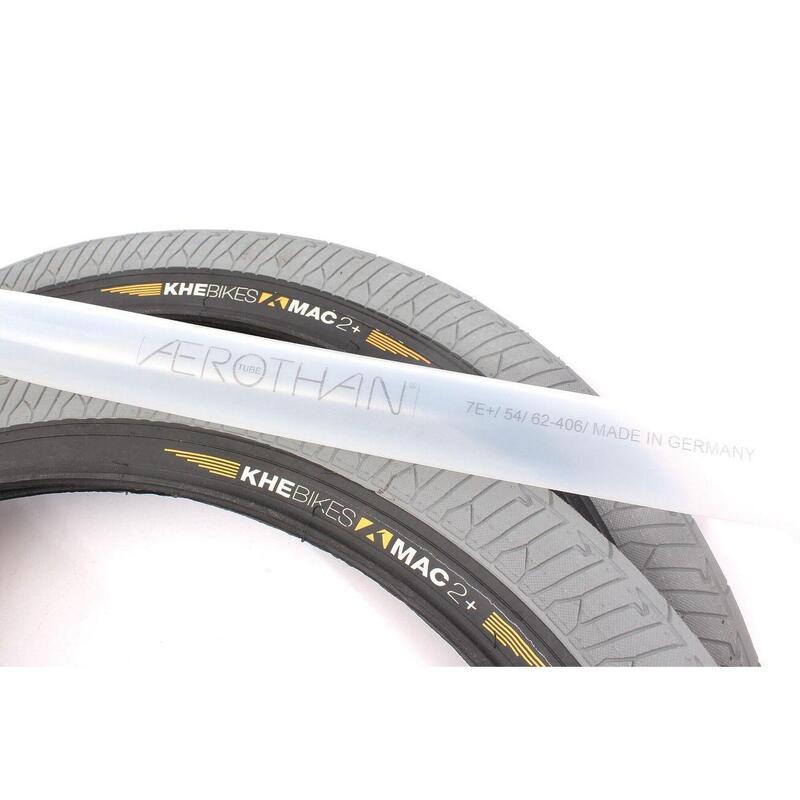 Anvelope BMX 2x MAC2+ fir gri + 2x Schwalbe Aerothan camere de aer