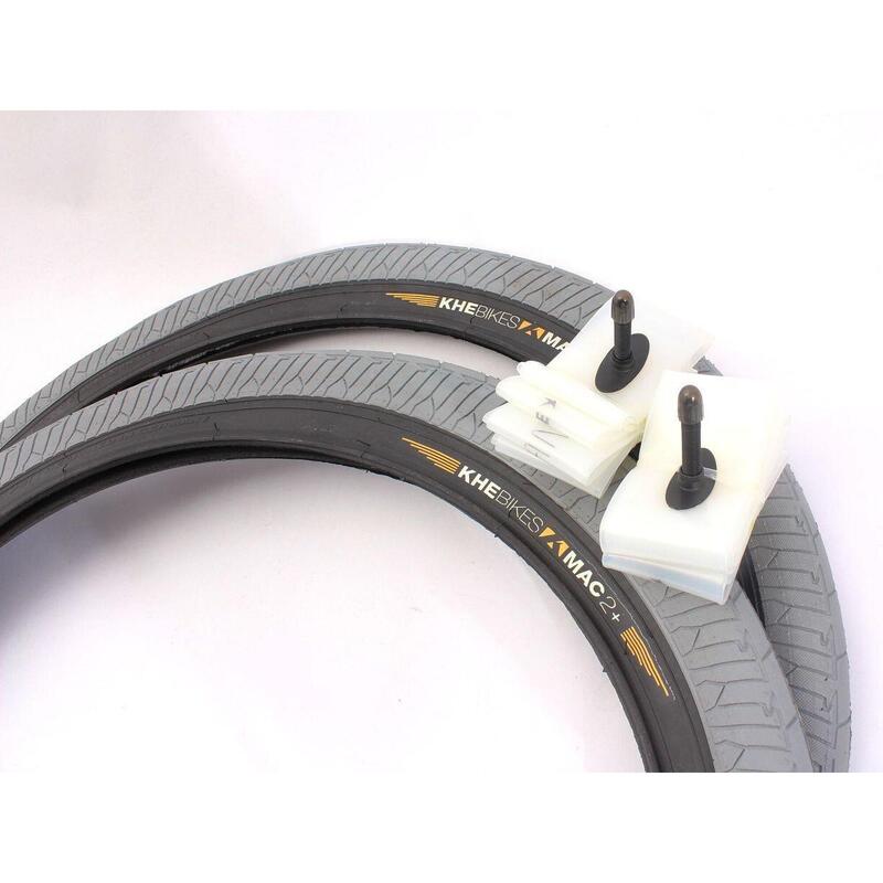 Anvelope BMX 2x MAC2+ fir gri + 2x Schwalbe Aerothan camere de aer
