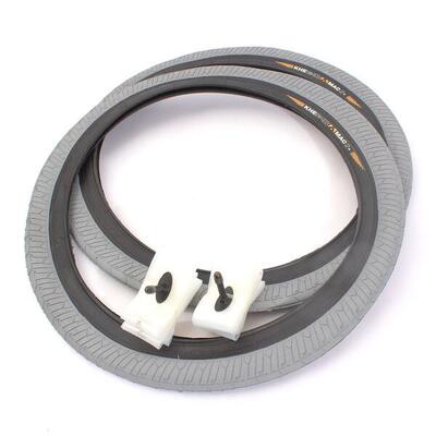 BMX Reifen 2x MAC2+ Draht grau + 2x Schwalbe Aerothan Schlauch